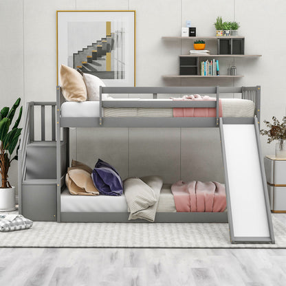 Bunk Bed With Convertible Slide And Stairway