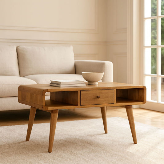 Curved Coffee Table - Oak