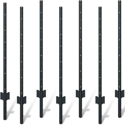 4 Foot U-Shaped Metal Garden Fence Posts Set For Wire Mesh Fencing