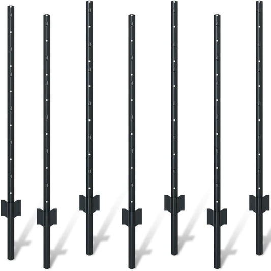 4 Foot U-Shaped Metal Garden Fence Posts Set For Wire Mesh Fencing