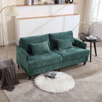 Mid Century Modern Chenille Fabric Loveseat Sofa, 2 Seat Upholstered Couch