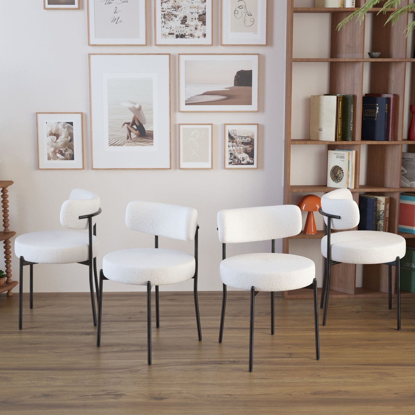 Mid-Century Modern Dining Chair With Curved Backrest
