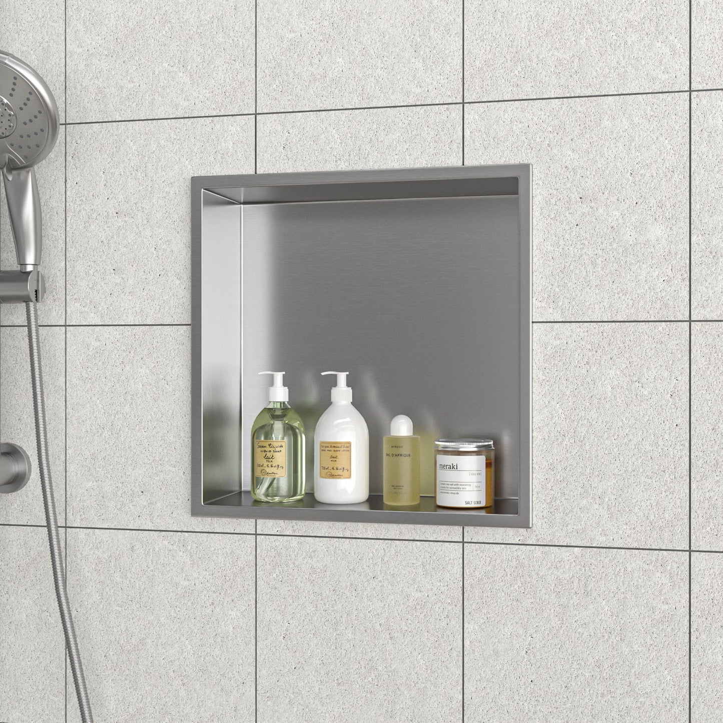 Stainless Steel Shower Niche With Seamless Design For Bathroom Storage