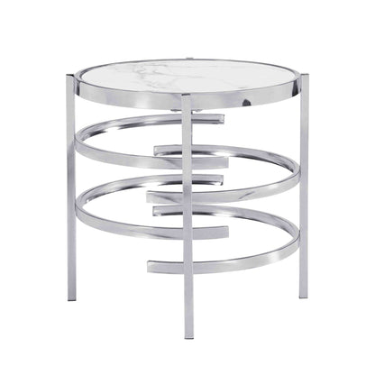 Elegant Round Table With Sintered Stone Top & Sturdy Metal Frame