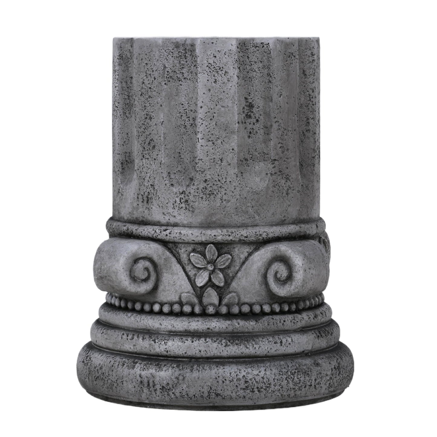 Outdoor End Table, Round Side Table For Patio And Garden - Antique Gray