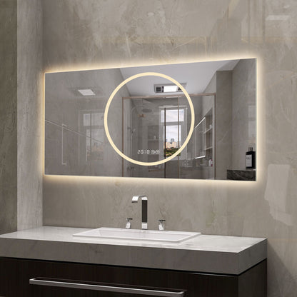 LED Vanity Mirror With Anti Fog & Dimmable Lights, Wall-Mounted - Antique Silver