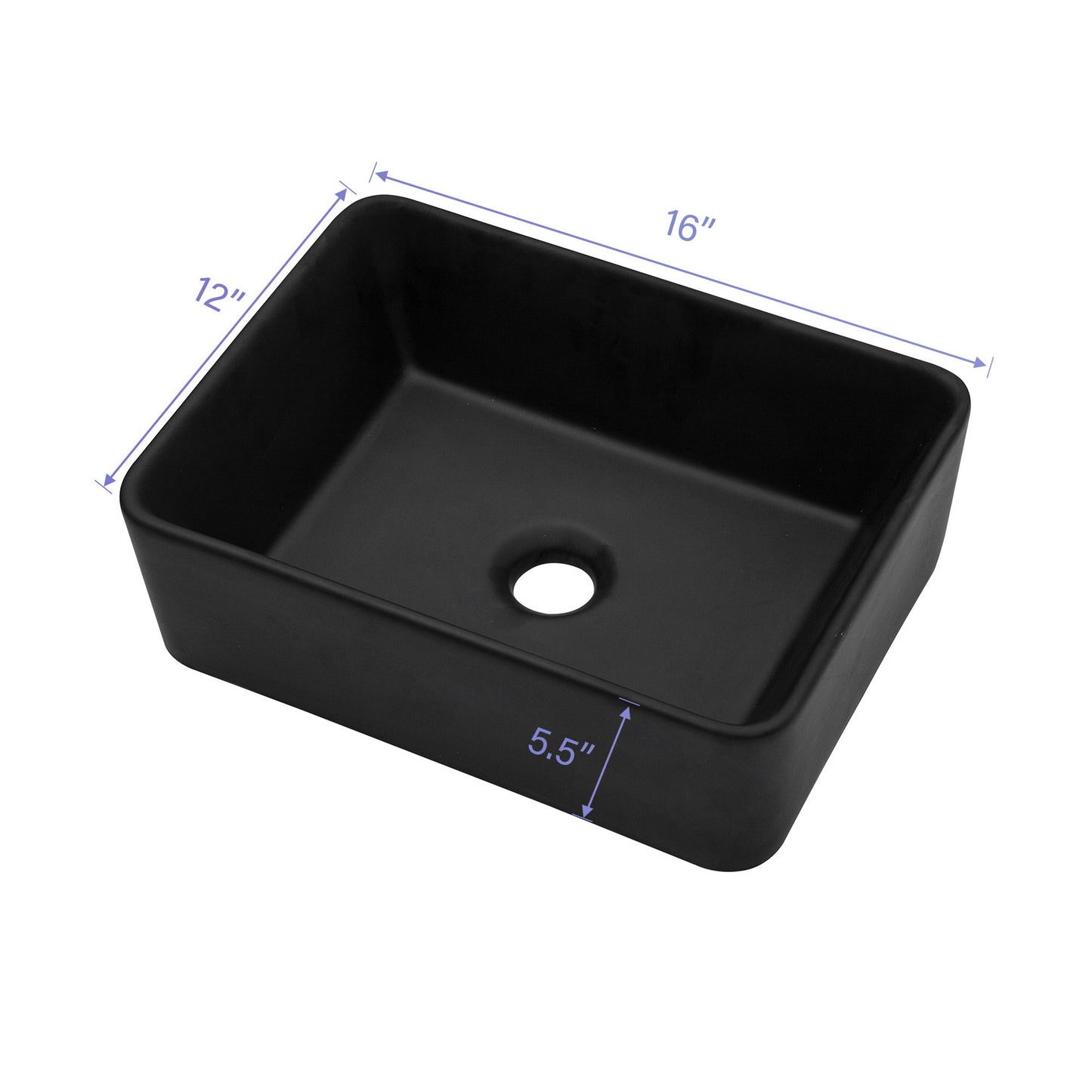 Sleek Ceramic Rectangular Vessel Bathroom Sink
