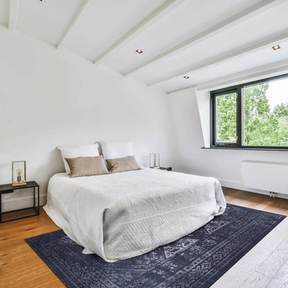 Maval - 8' X 10' Area Rug Washable - Black / Gray