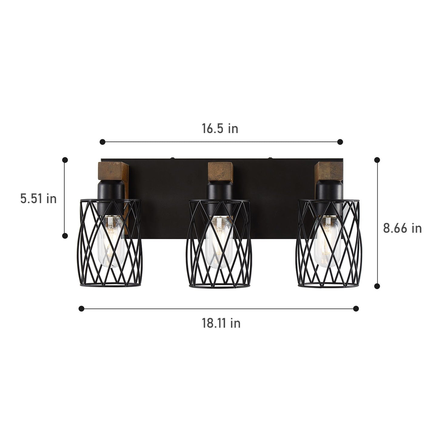 Bathroom Vanity Light, Wall Sconce With Cage Shade