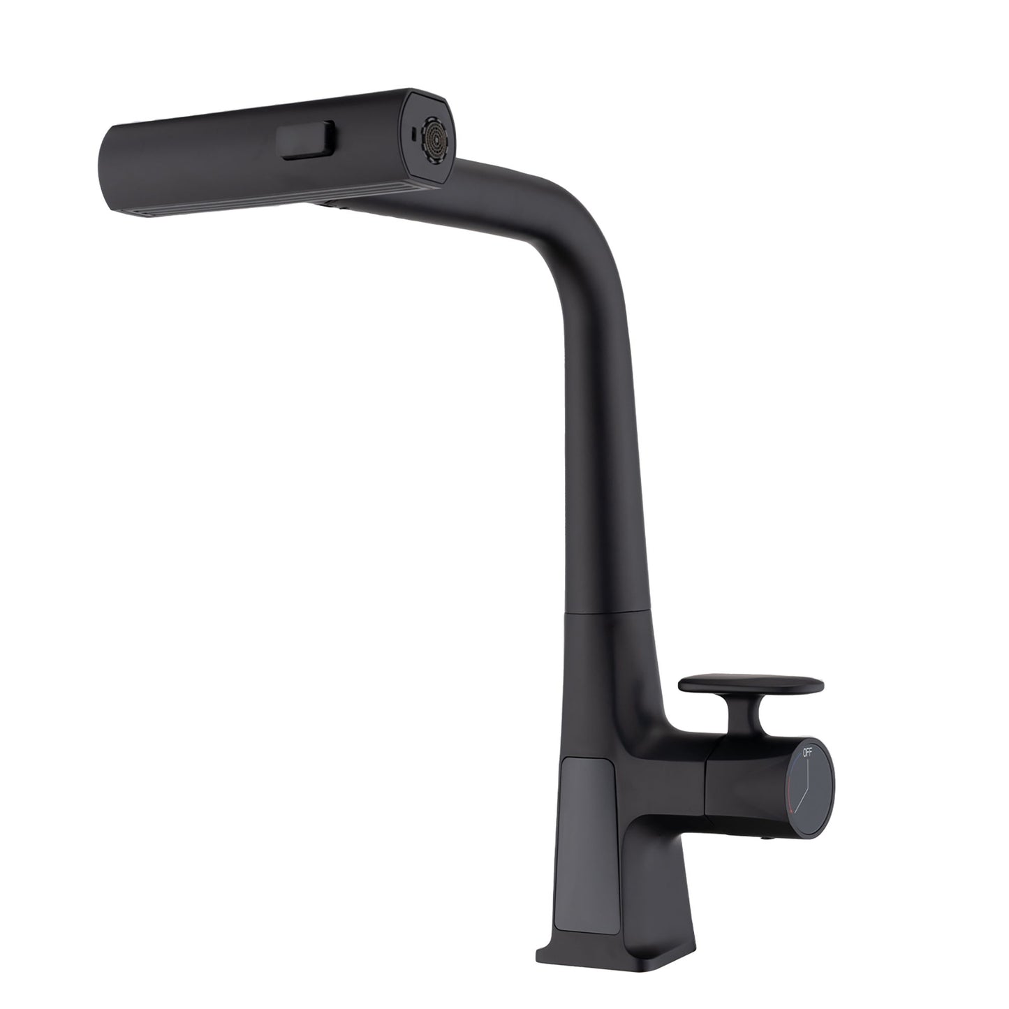 Waterfall Kitchen Faucet With Temperature Display And Pull Down Sprayer