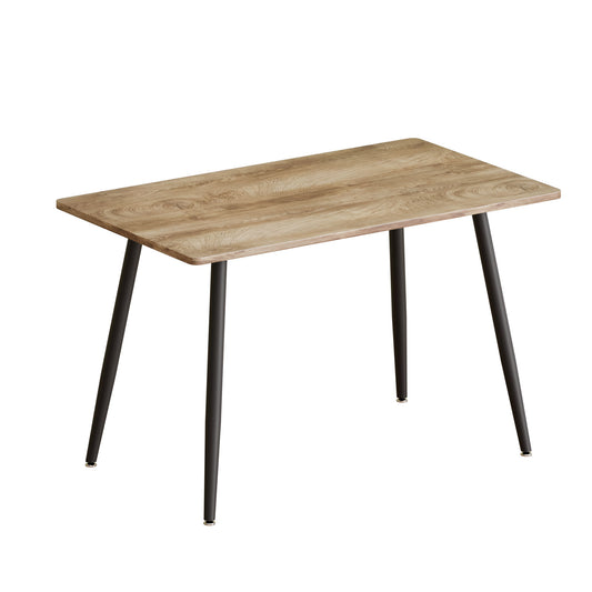 Modern Minimalist 47" Wood Dining Table With Metal Legs For 4 - Wood