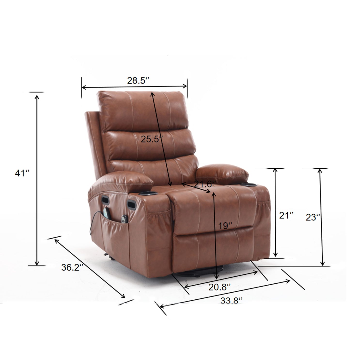 Cozy Electric Power Lift Recliner Chair Sofa For Elderly With Vibration Massage And Lumbar Heat