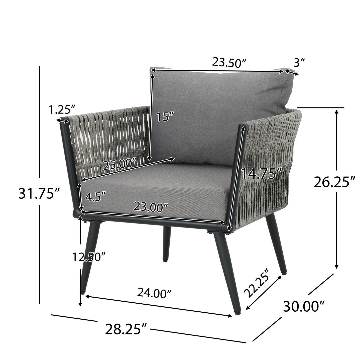 Oceanus - Chat Set Chair - Gray