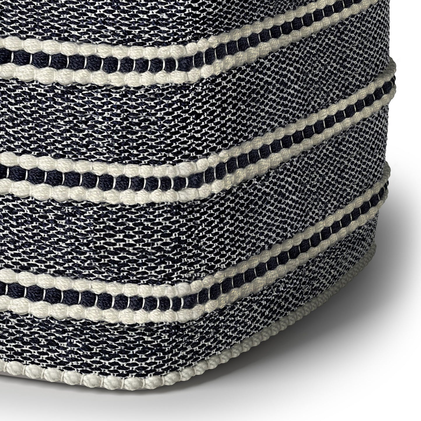 Corrie - Square Outdoor / Indoor Pouf - Navy / White