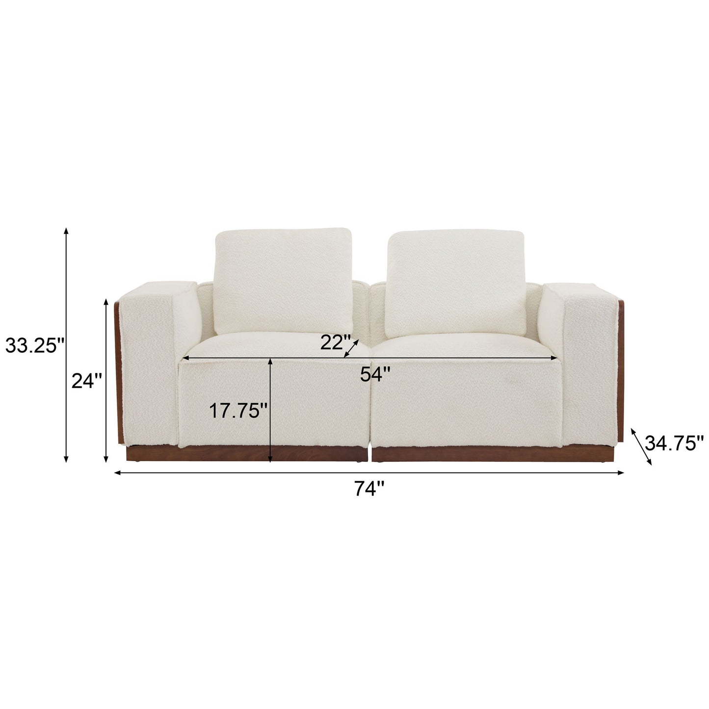 Chita - Modular Sectional Sofa 2 Seater With Larger Seats - Beige