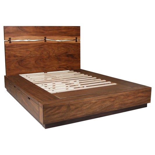 Tolt River - Queen 4 Piece Storage Bedroom Set - Walnut Brown