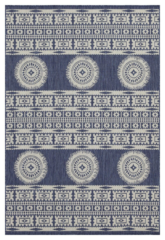 Sunshine - 5'3" X 7'3" Indoor, Outdoor Area Polypropylene Rug - Blue