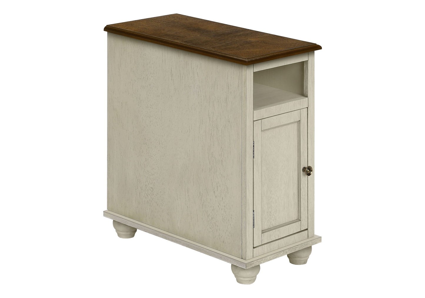 Accent End Table, Storage, Traditional - White