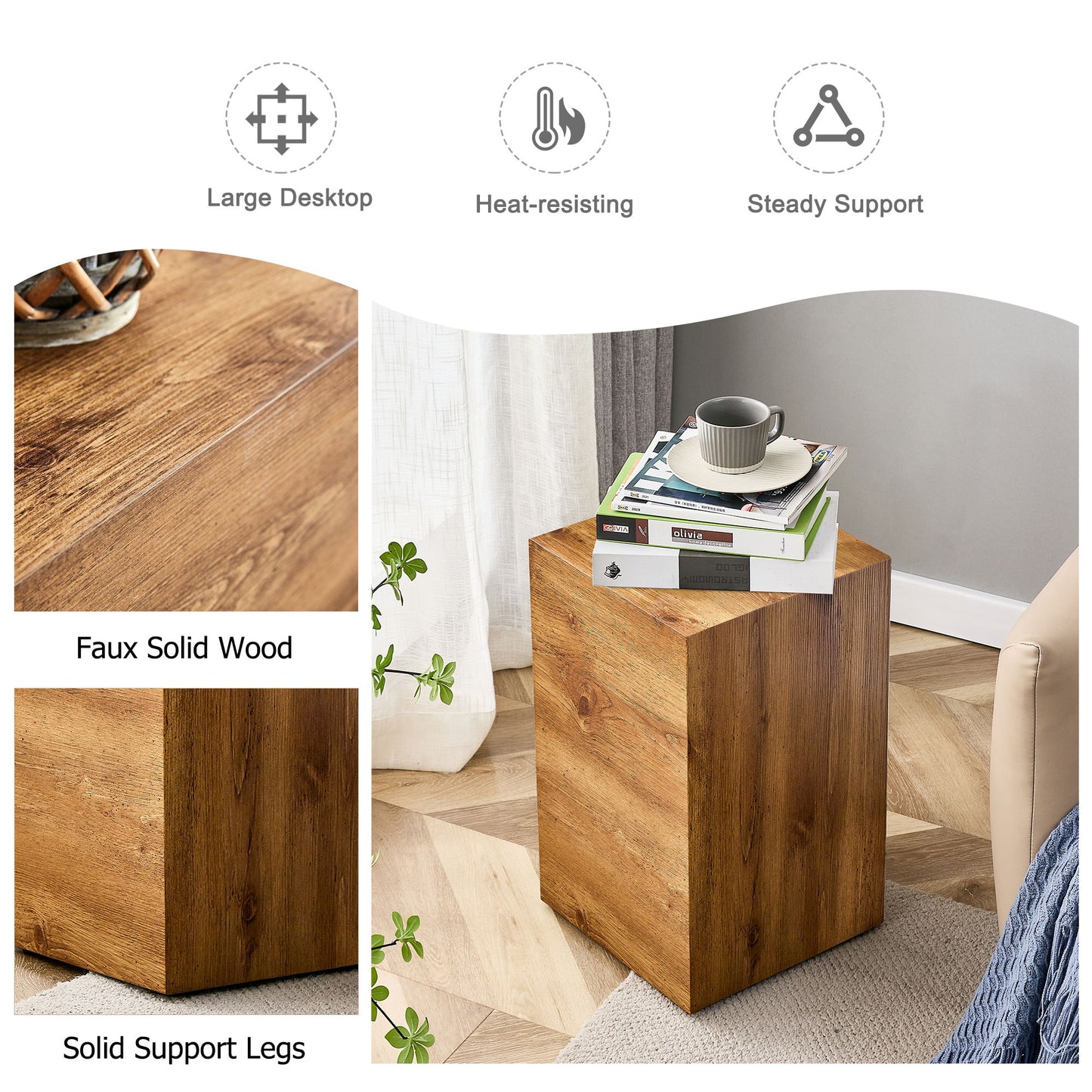 Modern Coffee Table With Wood Grain Texture And Stylish Design - Wood