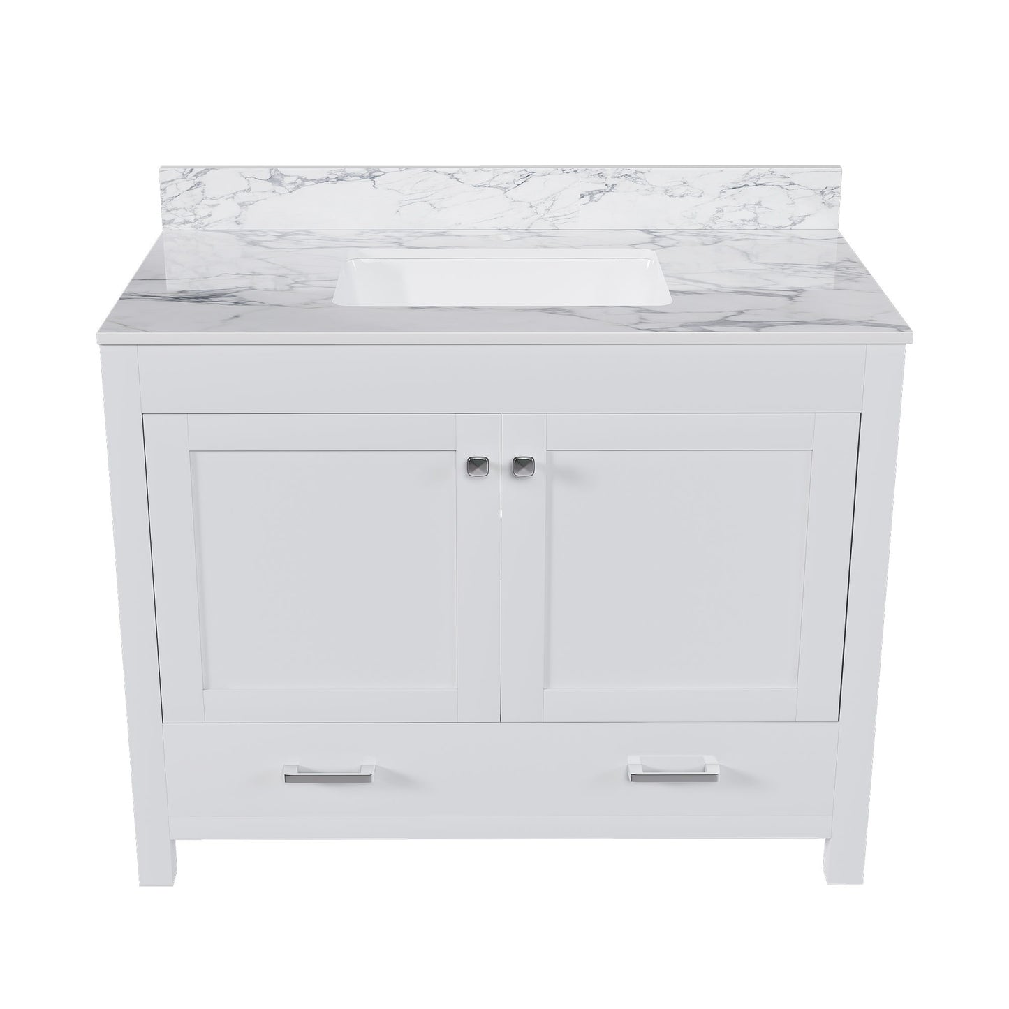 43" Bathroom Vanity, Multi Functional Cabinet - White