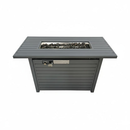 Propane Outdoor Fire Pit Table With Lid High-Quality Materials - Gray