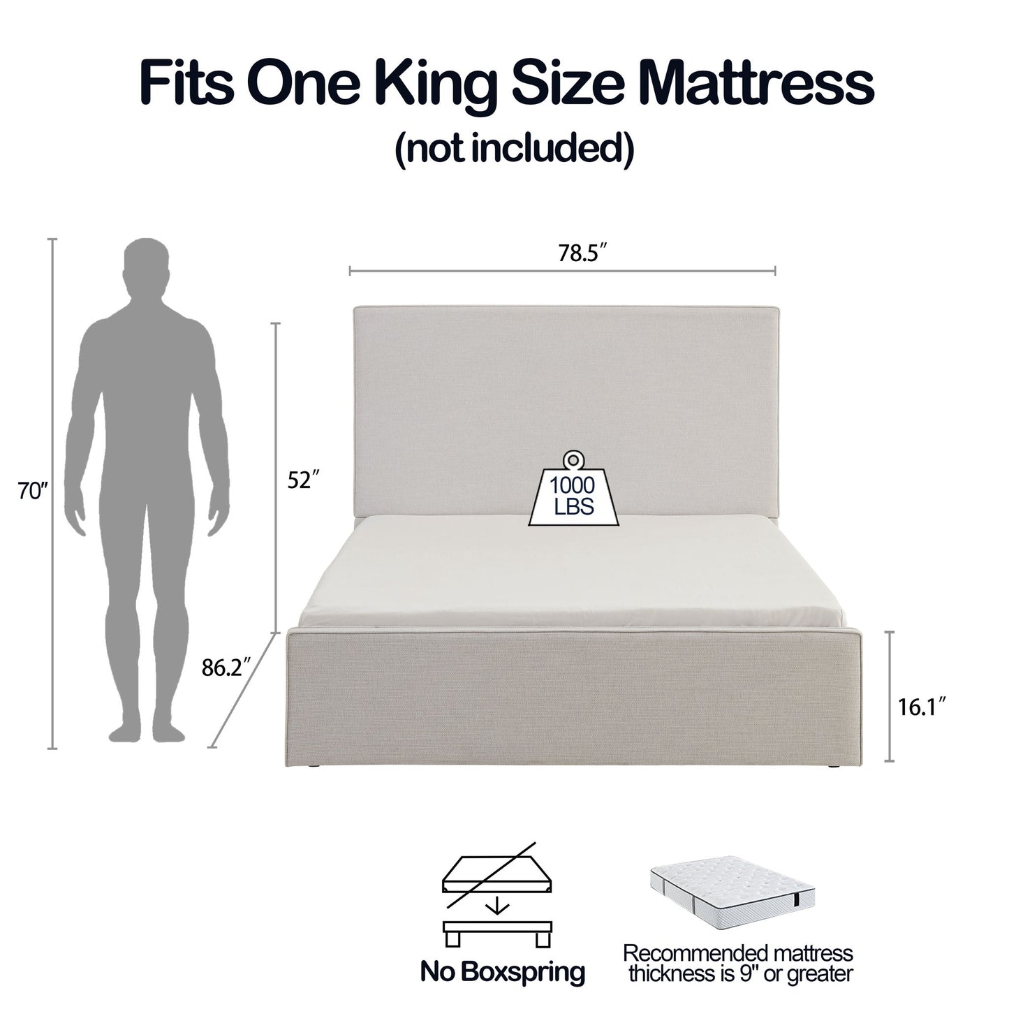 Lucas - Tall Headboard Upholstered Bed