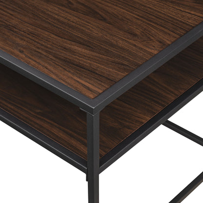 2 Tone Metal Coffee Table - Dark Walnut