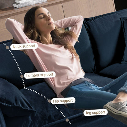 Modern Comfy Deep Seat Modular Sectional Sofa Cloud Couch With Ottoman