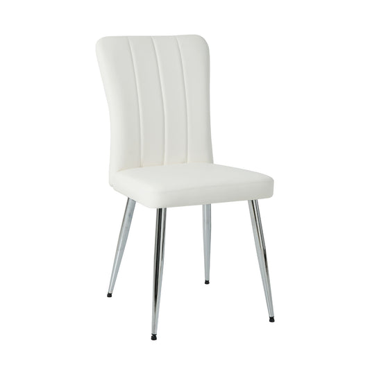 Modern Dining Chair With Electroplated Metal Legs (Set of 4)