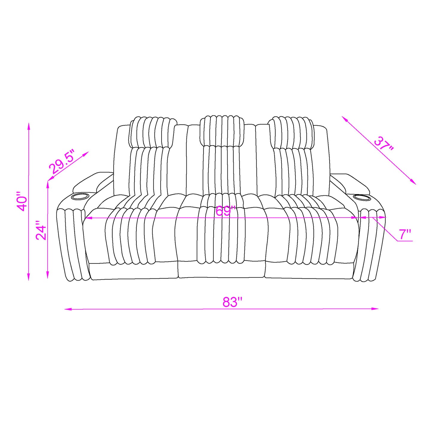 Duran - Power Reclining Sofa With Power Headrest