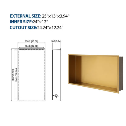 Stainless Steel Shower Niche With Seamless Design For Bathroom Storage