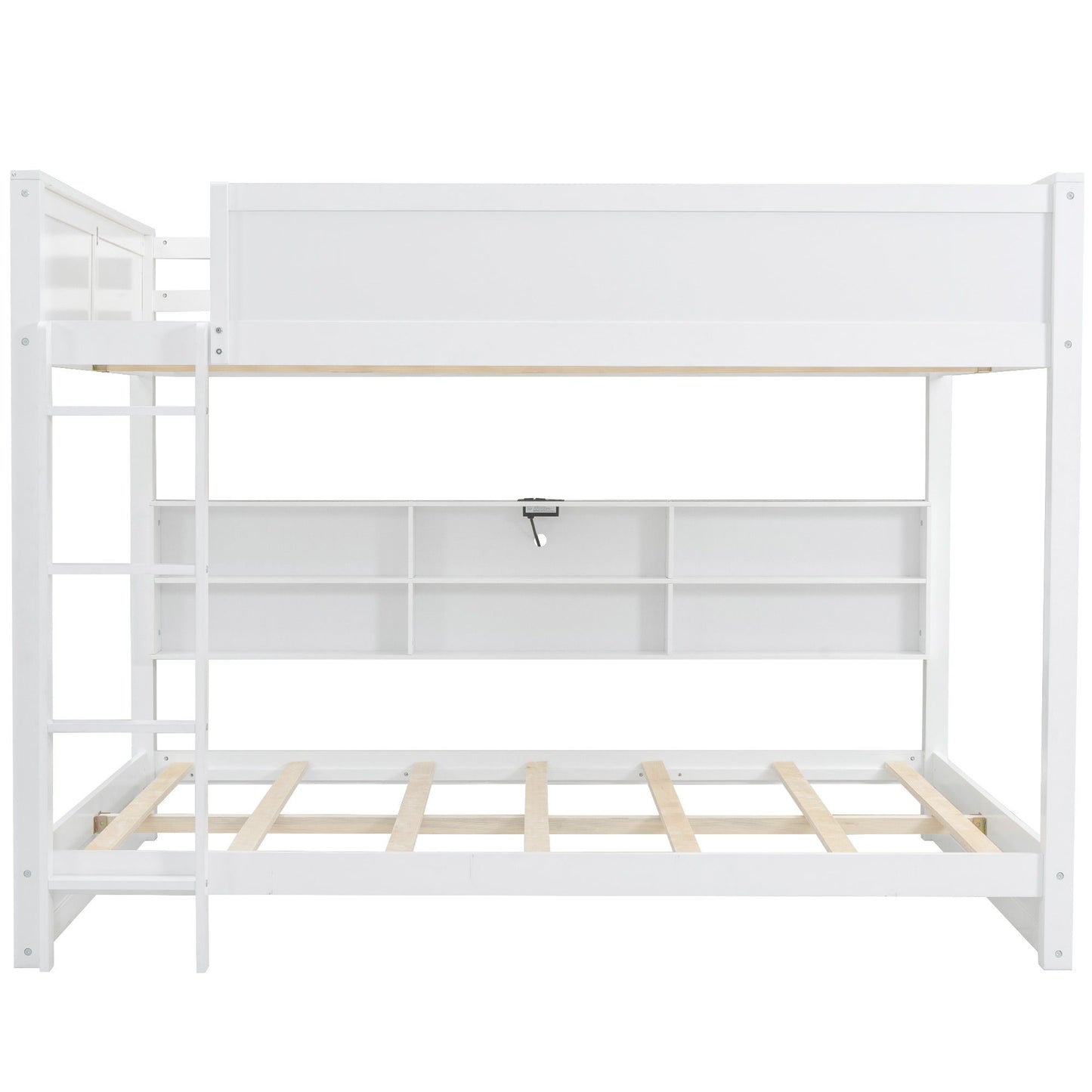 Bunk Bed With Storage Cabinets And USB Ports