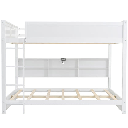 Bunk Bed With Storage Cabinets And USB Ports