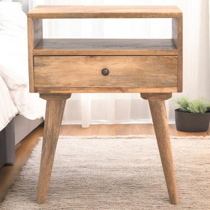Nightstand With Open Slot - Oak