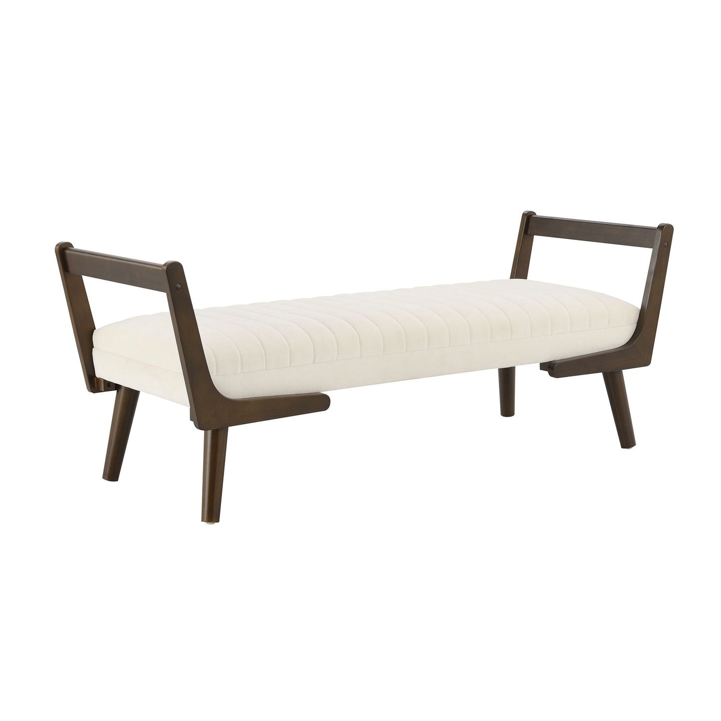 Mid-Century Bench With Wood Legs