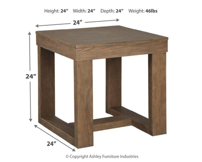 Cariton - Square End Table - Gray