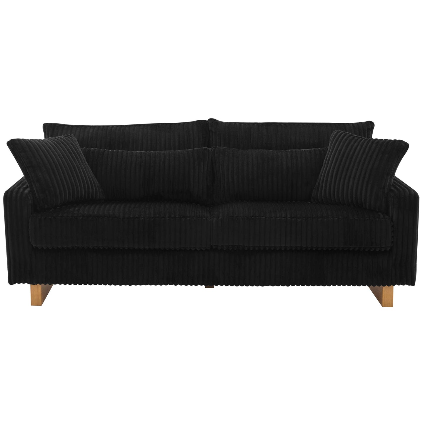 Modern Corduroy Loveseat Sofa With 4 Pillows