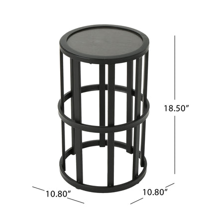 Outdoor Powder Coated Side Table - Gray