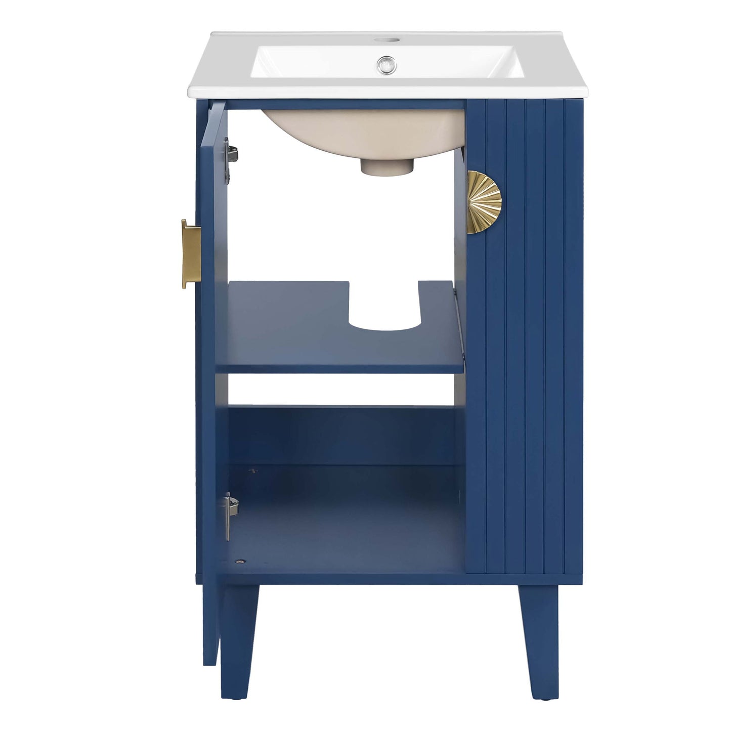 Bathroom Vanity With Sink, Soft-Close Door, Half-Moon Pulls