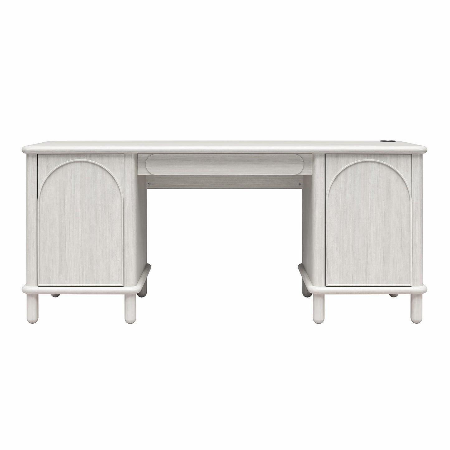 Selena - Double Pedestal Desk - Rustic White