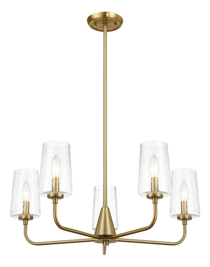 Dazzle - 5 Lights Chandelier With Clear Seeded Satin - Antique Brass / Clear / Gold