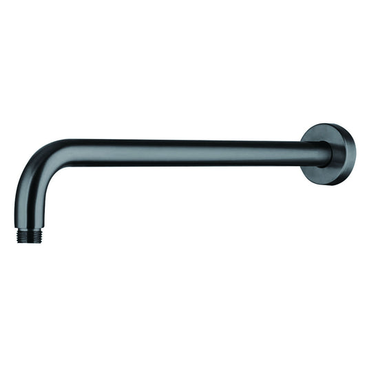 16" Shower Arm With Flange, Stainless Steel, Rust Resistant Design - Matte Black