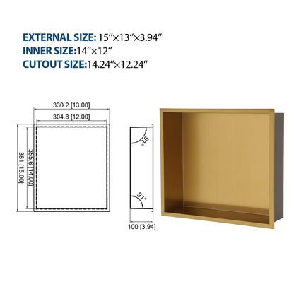 Stainless Steel Shower Niche With Seamless Design For Bathroom Storage