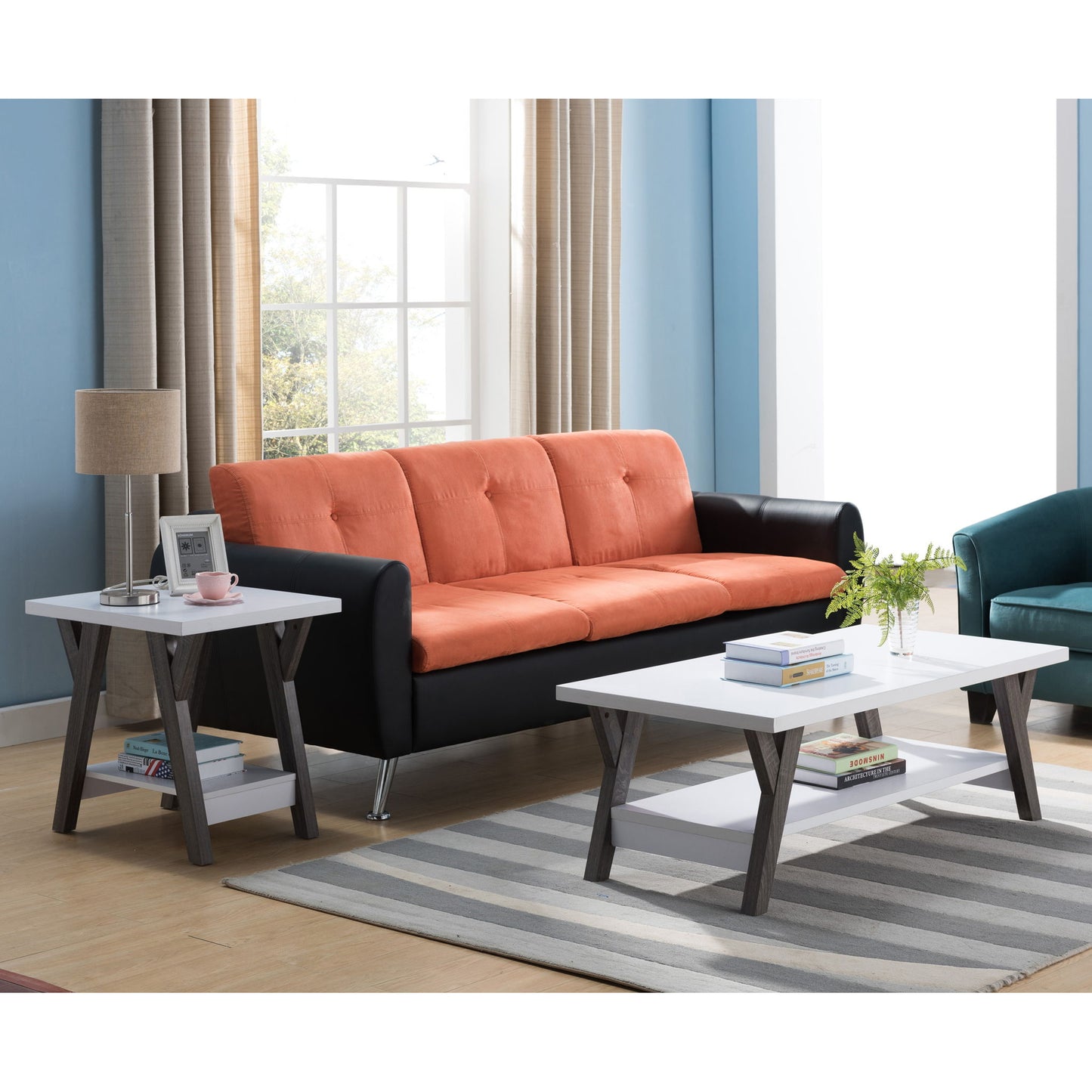 Compact Modern 2 Tier End Table