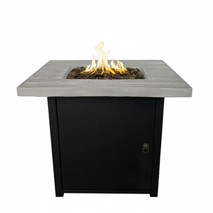 Reinforced - Propane Fire Pit Table - Black / Gray