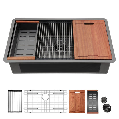 Workstation Kitchen Sink,Single Bowl Undermount