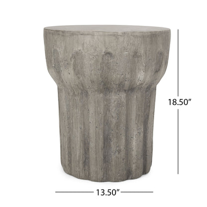 Outdoor Round Side Table - Gray