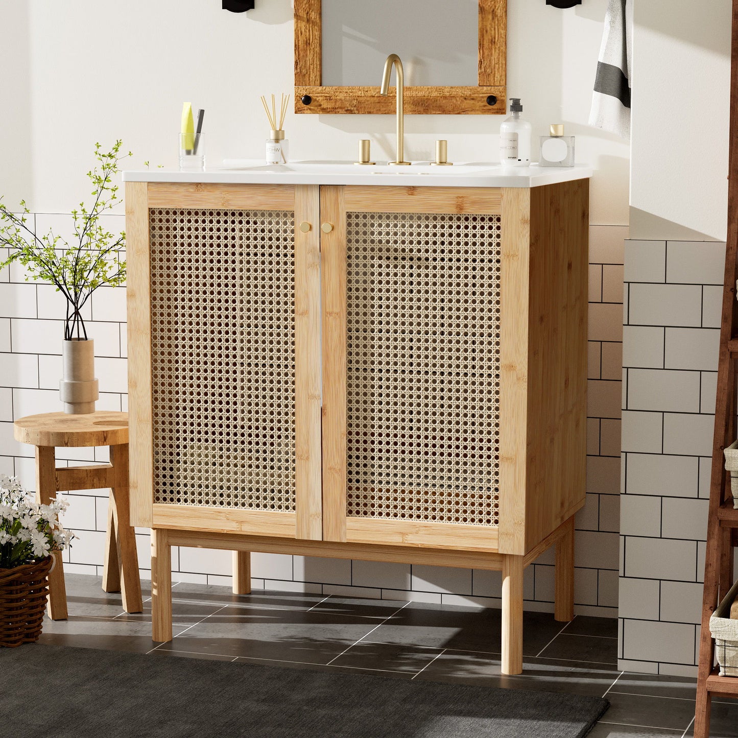 Bathroom Vanity Cabinet With Doors, Soft Close Design