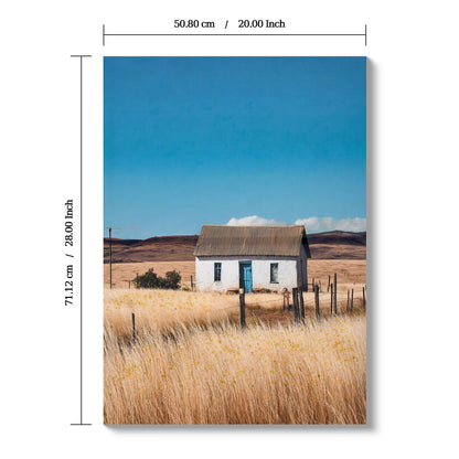 House, Barn Picture Wall Art For Home Decor - Natural / Blue