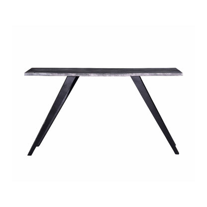 Acacia Wood And Metal Console Table, Live Edge, Angled Legs, Modern Living Room Furniture - Gray / Black